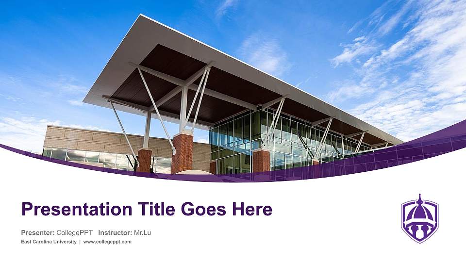 East Carolina University Course/Courseware Creation PPT Template16:9 ratio PPT effect preview image