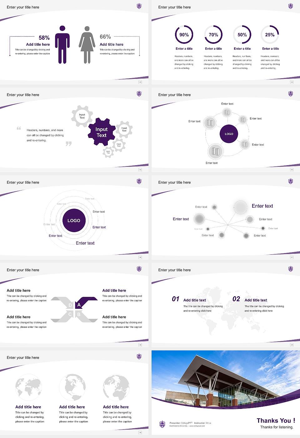East Carolina University Course/Courseware Creation PPT Template16:9 ratio PPT effect preview image4