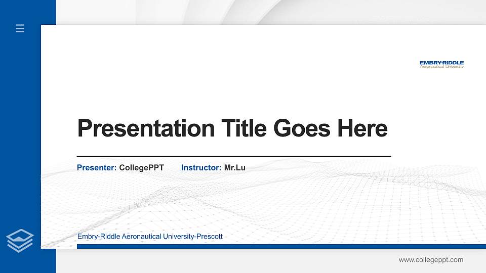 Embry-Riddle Aeronautical University-Prescott Thesis Proposal/Graduation Defense PPT Template16:9 ratio PPT effect preview image1