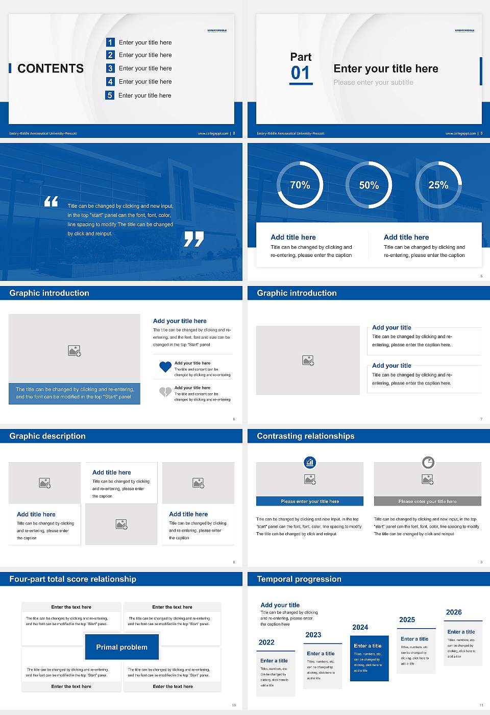 Embry-Riddle Aeronautical University-Prescott Thesis Proposal/Graduation Defense PPT Template16:9 ratio PPT effect preview image2