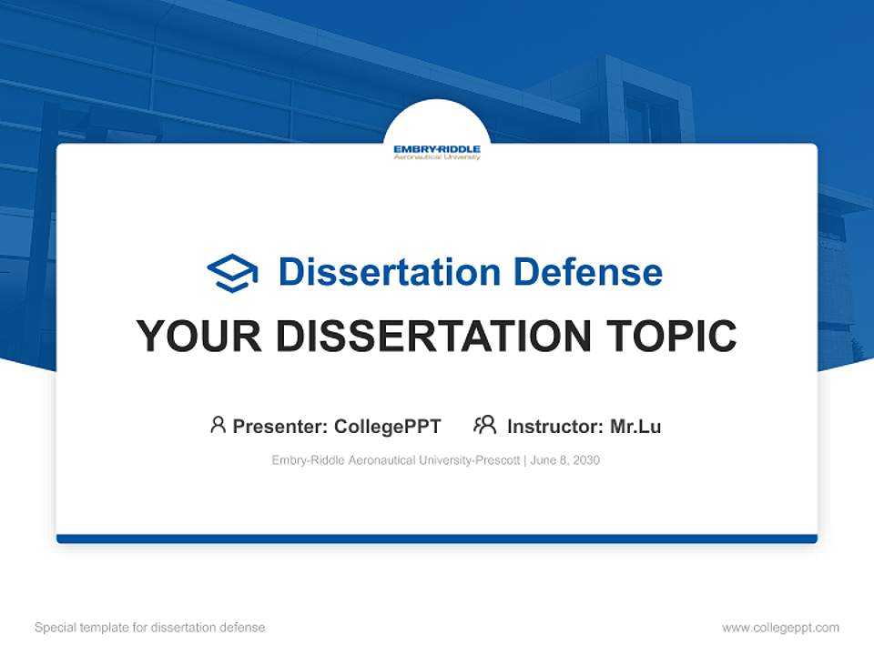 Embry-Riddle Aeronautical University-Prescott Graduation Thesis Defense PPT Template4:3 ratio PPT effect preview image7