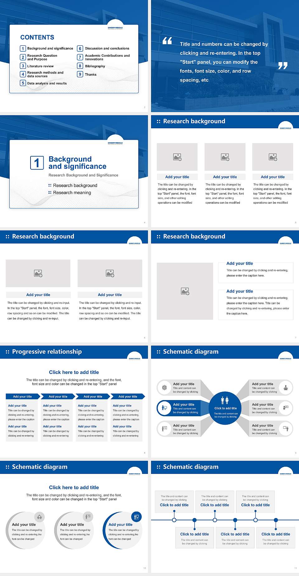 Embry-Riddle Aeronautical University-Prescott Graduation Thesis Defense PPT Template4:3 ratio PPT effect preview image2