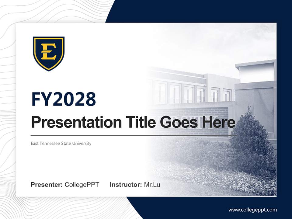 East Tennessee State University Academic Presentation/Research Findings Report PPT Template4:3 ratio PPT effect preview image5