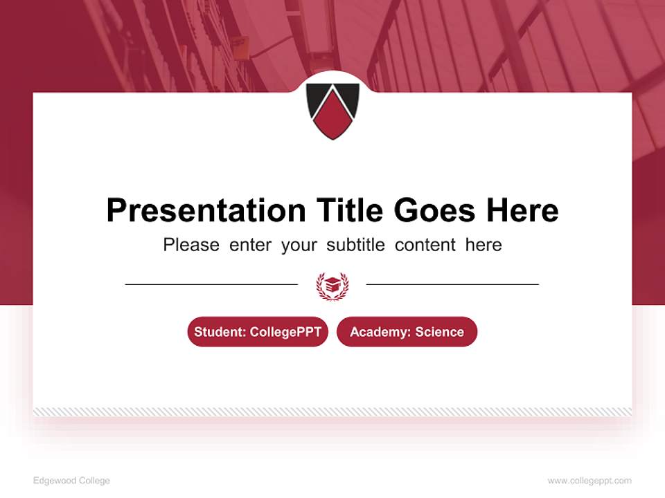 Edgewood College National Scholarship Defense PPT Template4:3 ratio PPT effect preview image4