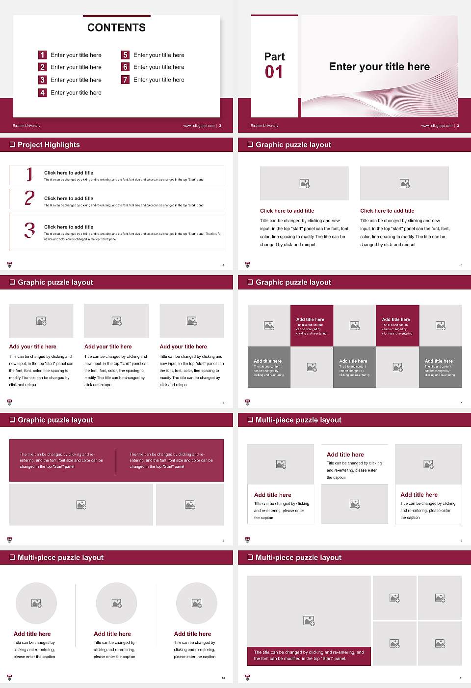 Eastern University General Purpose PPT Template16:9 ratio PPT effect preview image2