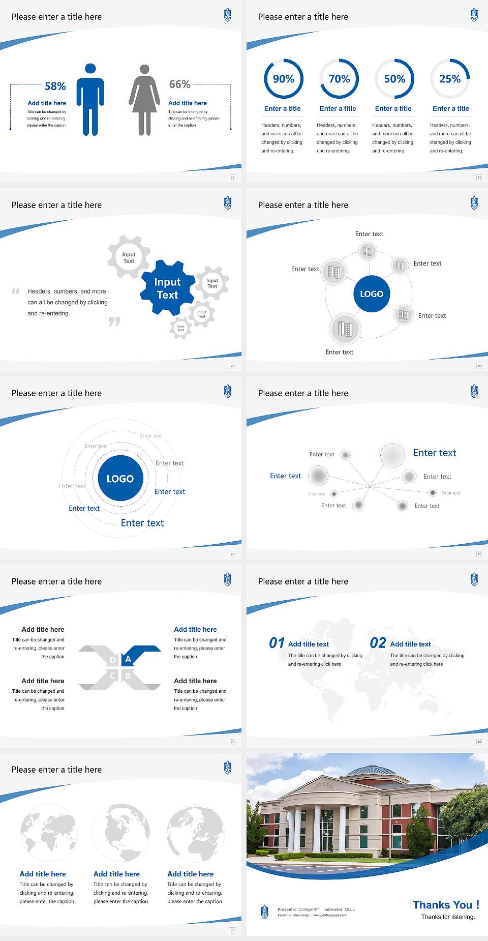 Faulkner University Course/Courseware Creation PPT Template4:3 ratio PPT effect preview image4