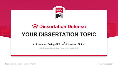 East Stroudsburg University of Pennsylvania Graduation Thesis Defense PPT Template