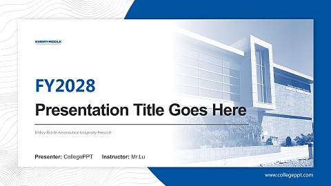 Embry-Riddle Aeronautical University-Prescott Academic Presentation/Research Findings Report PPT Template