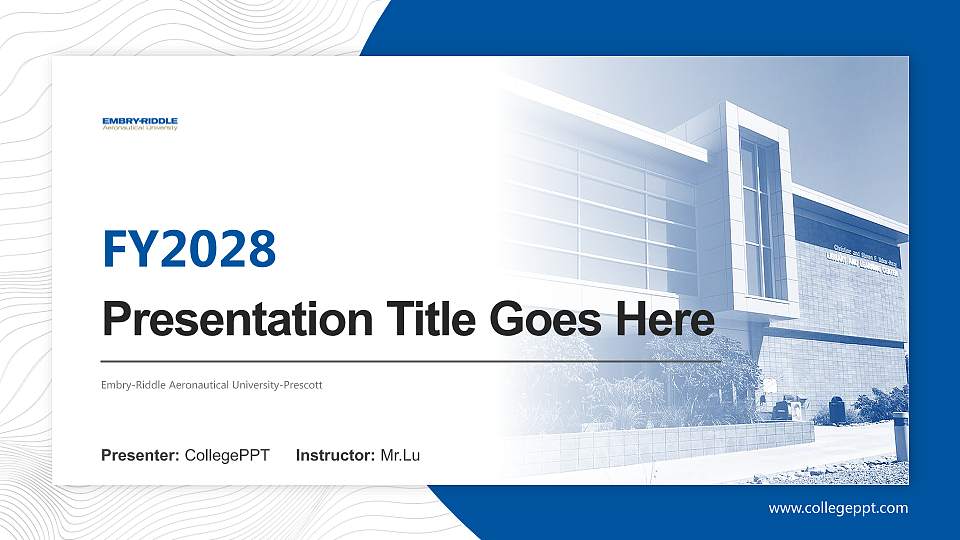 Embry-Riddle Aeronautical University-Prescott Academic Presentation/Research Findings Report PPT Template16:9 ratio PPT effect preview image