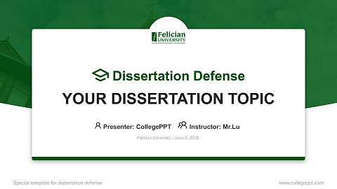Felician University Graduation Thesis Defense PPT Template