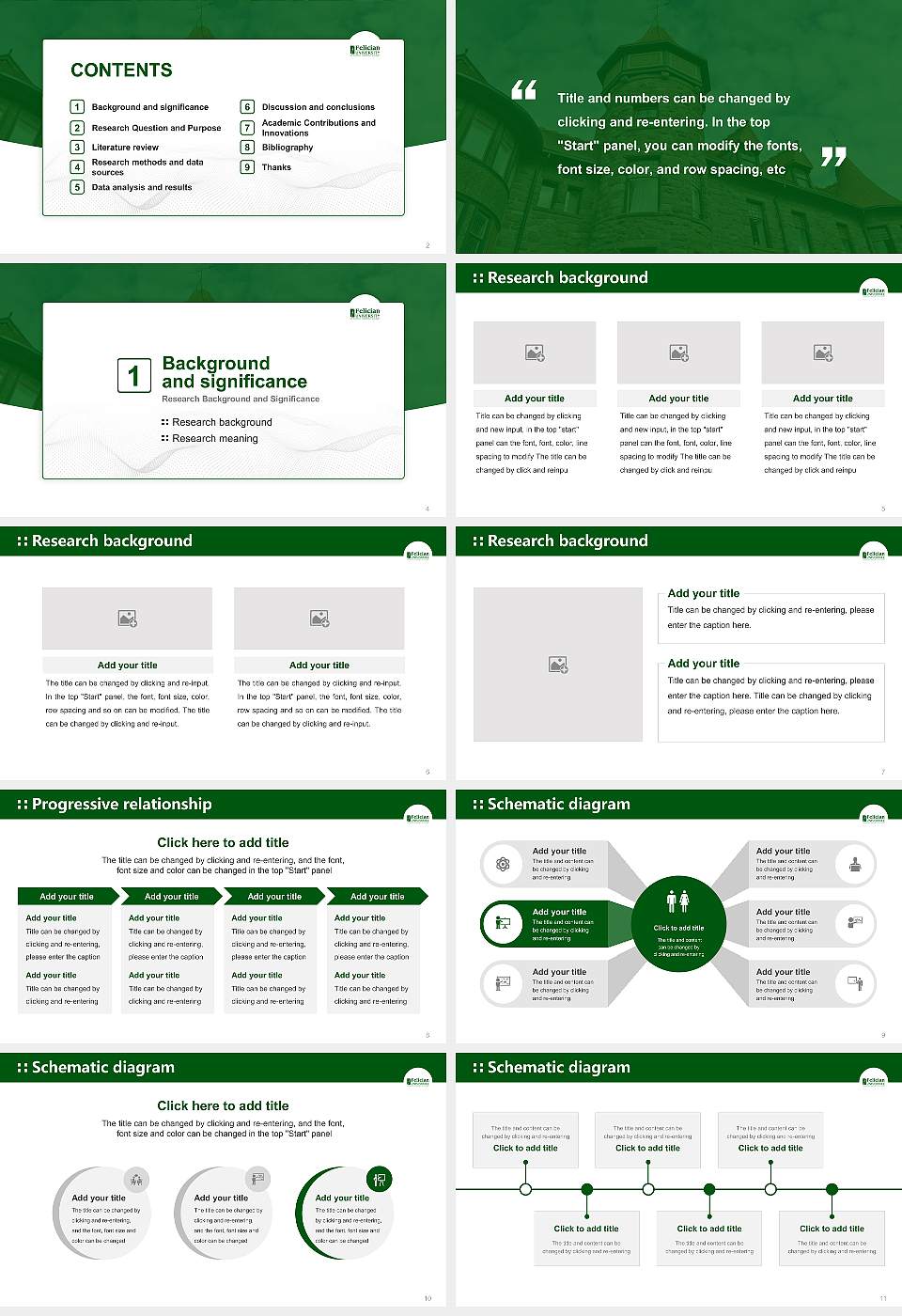 Felician University Graduation Thesis Defense PPT Template16:9 ratio PPT effect preview image2