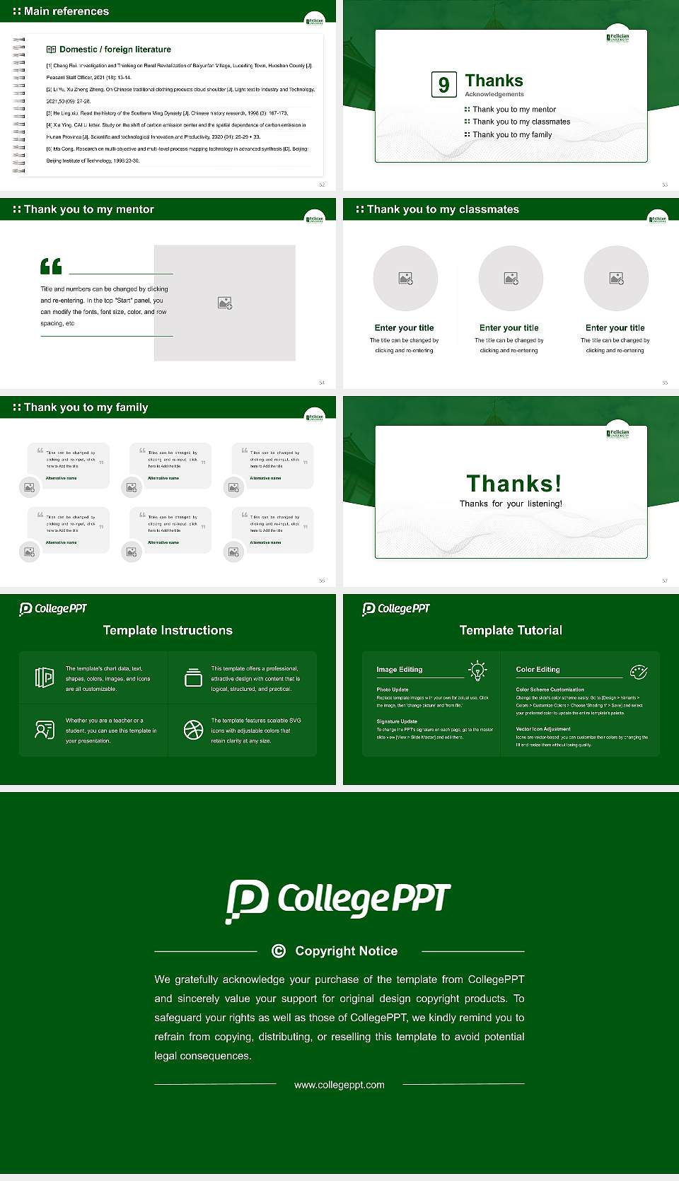 Felician University Graduation Thesis Defense PPT Template16:9 ratio PPT effect preview image7