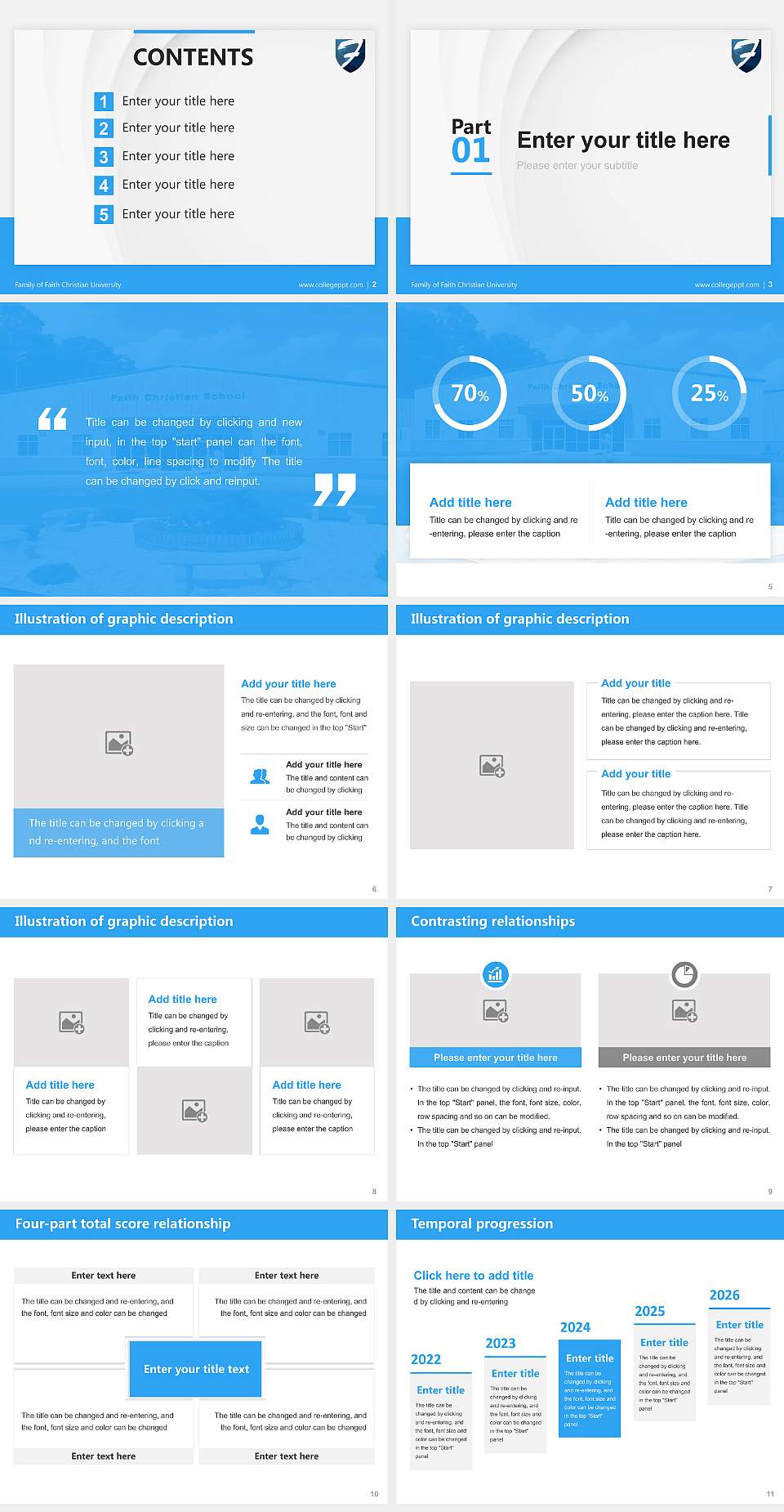Family of Faith Christian University Thesis Proposal/Graduation Defense PPT Template4:3 ratio PPT effect preview image2