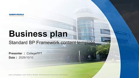 Embry-Riddle Aeronautical University-Worldwide Competition/Entrepreneurship Contest PPT Template