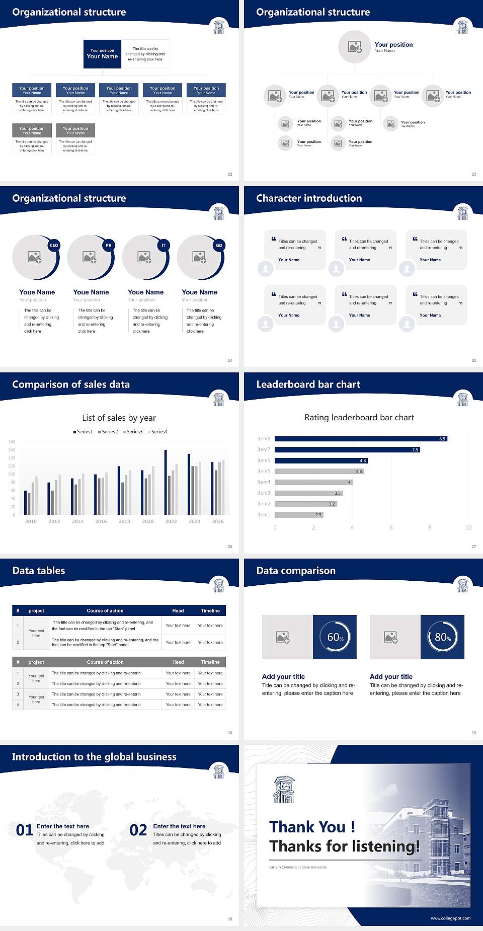 Eastern Connecticut State University Academic Presentation/Research Findings Report PPT Template4:3 ratio PPT effect preview image4
