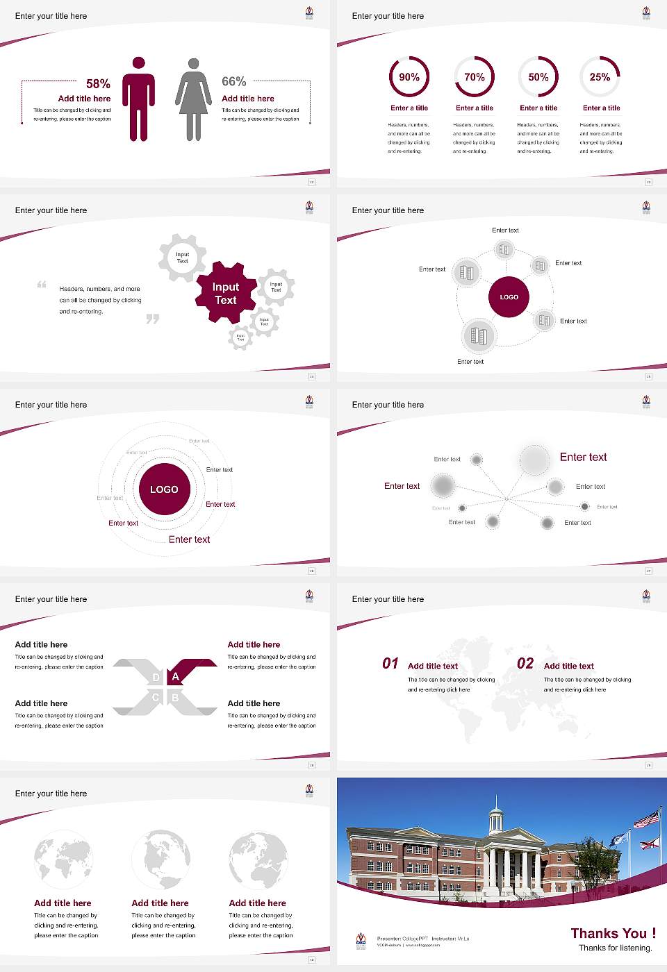 VCOM-Auburn Course/Courseware Creation PPT Template16:9 ratio PPT effect preview image4