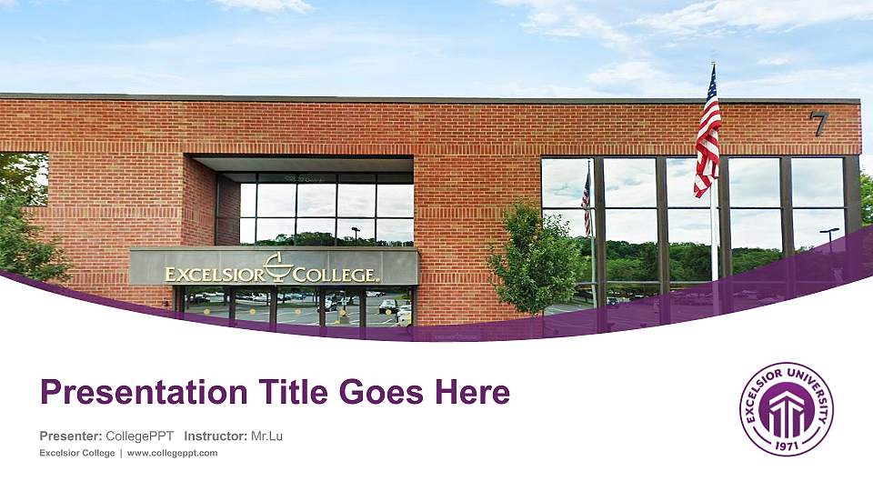 Excelsior College Course/Courseware Creation PPT Template16:9 ratio PPT effect preview image