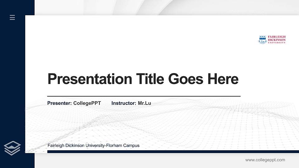Fairleigh Dickinson University-Florham Campus Thesis Proposal/Graduation Defense PPT Template16:9 ratio PPT effect preview image1