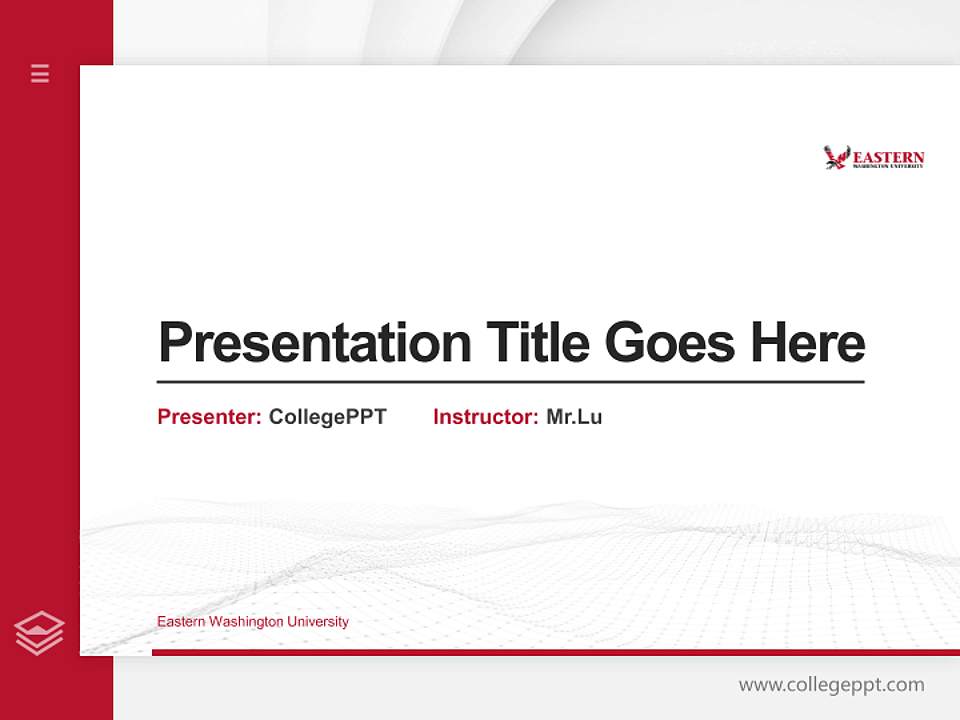 Eastern Washington University Thesis Proposal/Graduation Defense PPT Template4:3 ratio PPT effect preview image5