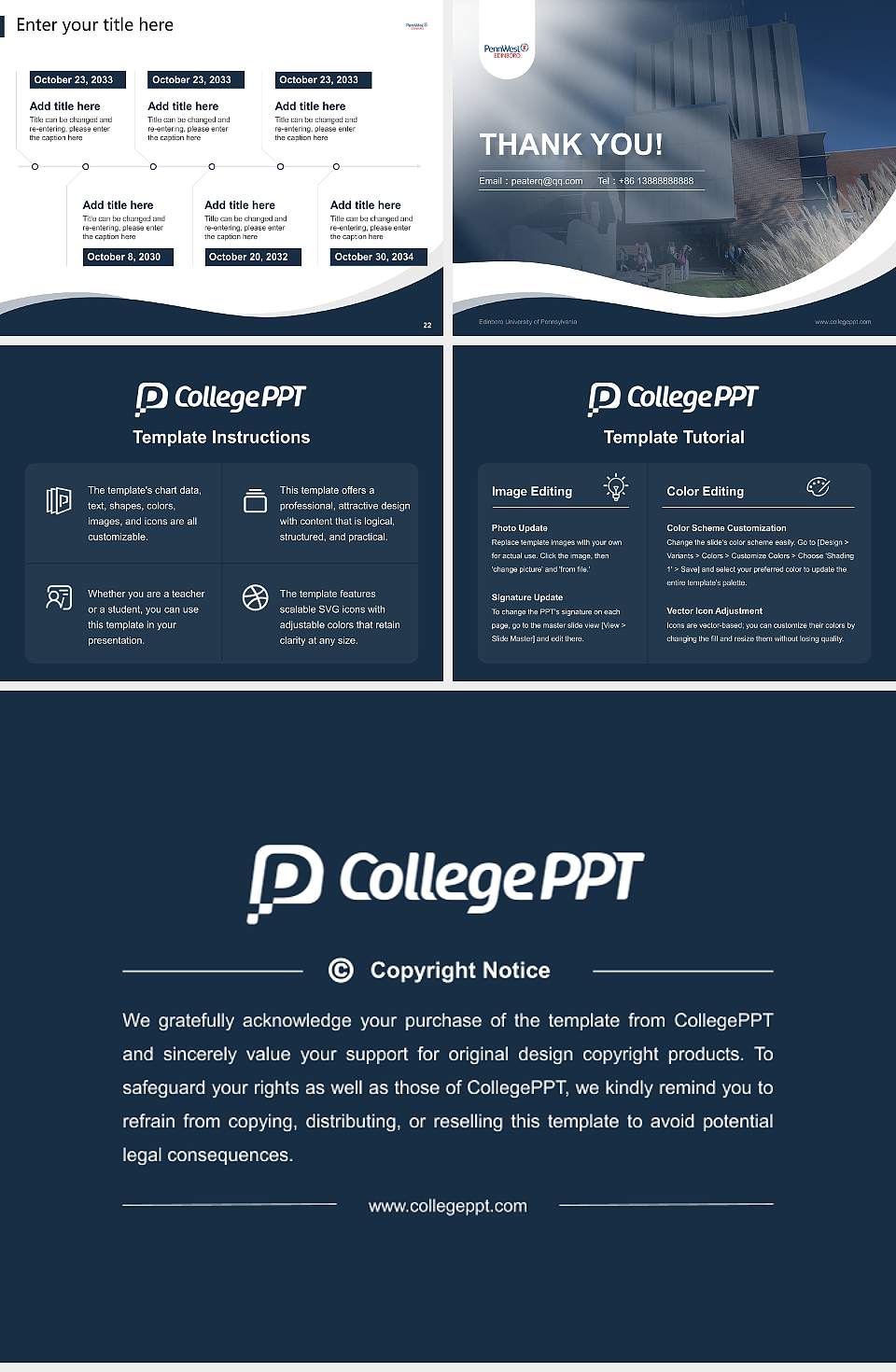 Edinboro University of Pennsylvania Lecture Sharing and Networking Event PPT Template4:3 ratio PPT effect preview image4