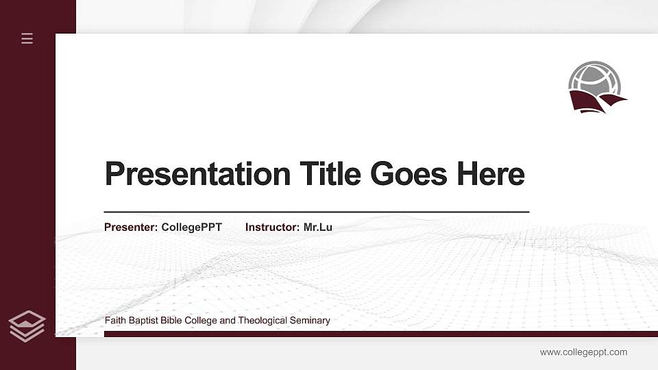 Faith Baptist Bible College and Theological Seminary Thesis Proposal/Graduation Defense PPT Template16:9 ratio PPT effect preview image1