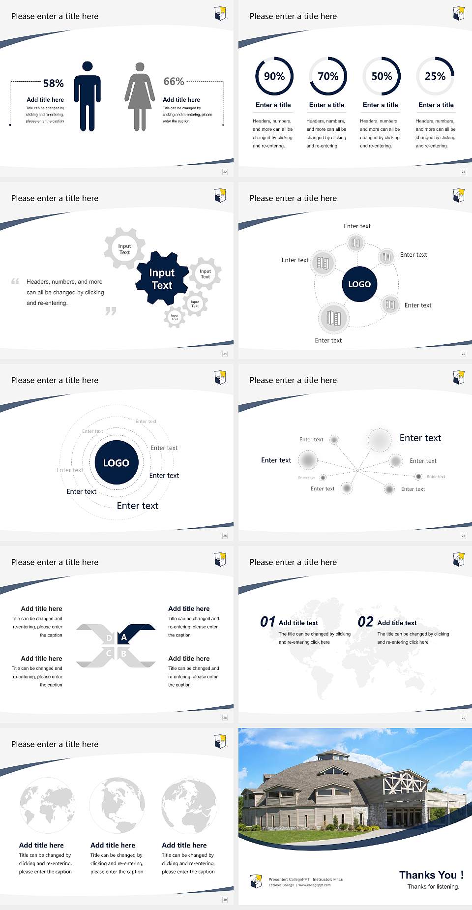 Ecclesia College Course/Courseware Creation PPT Template4:3 ratio PPT effect preview image4
