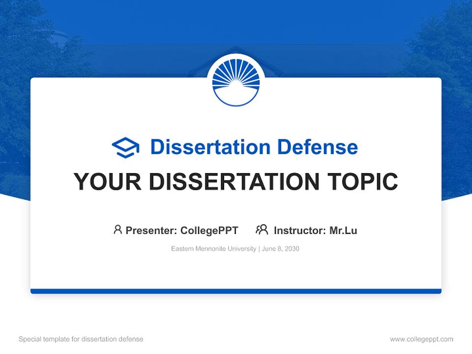 Eastern Mennonite University Graduation Thesis Defense PPT Template4:3 ratio PPT effect preview image7