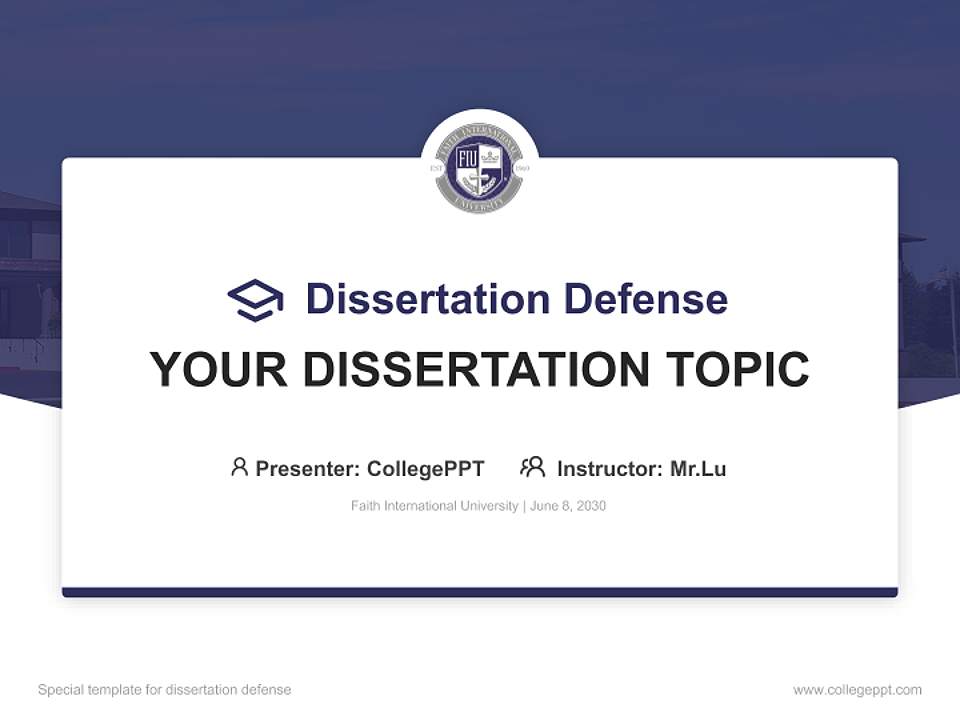 Faith International University Graduation Thesis Defense PPT Template4:3 ratio PPT effect preview image7