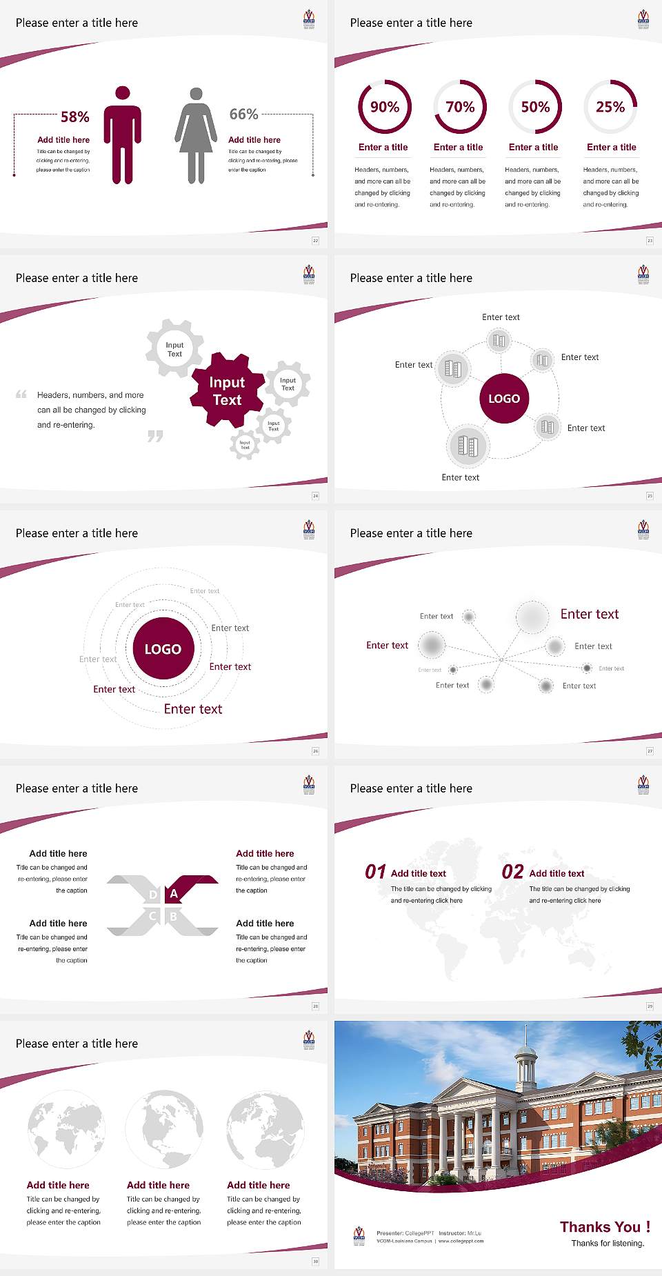 VCOM-Louisiana Campus Course/Courseware Creation PPT Template4:3 ratio PPT effect preview image4