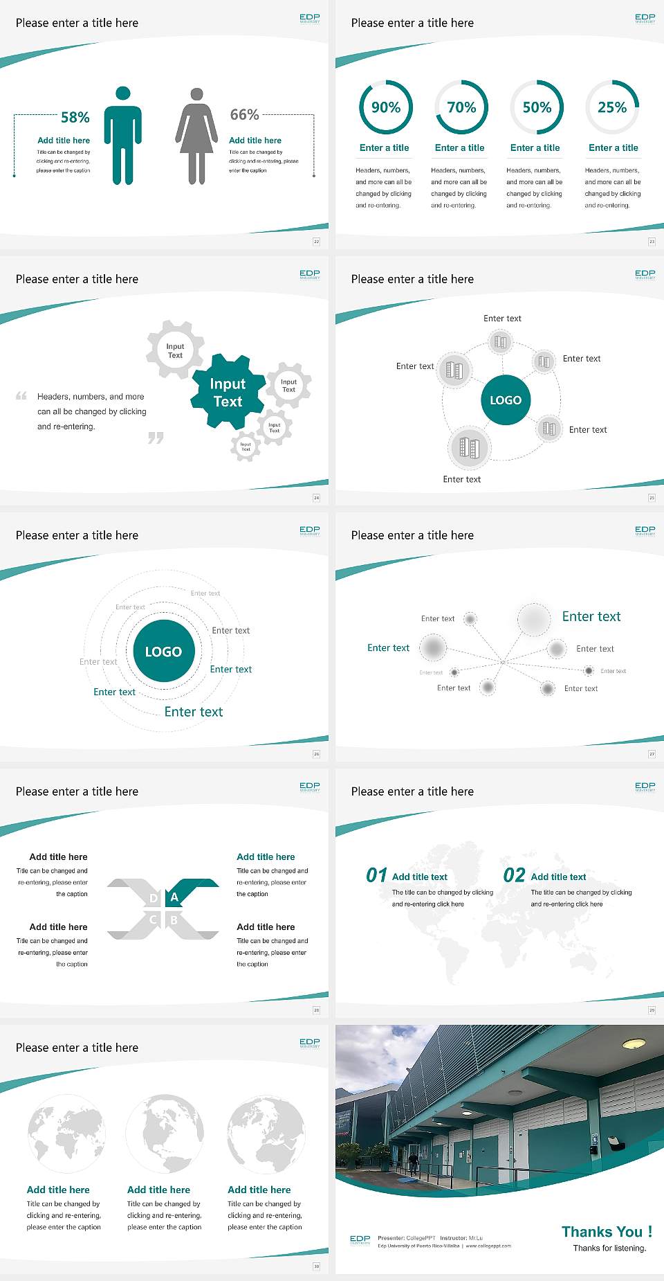 Edp University of Puerto Rico-Villalba Course/Courseware Creation PPT Template4:3 ratio PPT effect preview image4