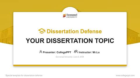 Emmanuel University Graduation Thesis Defense PPT Template
