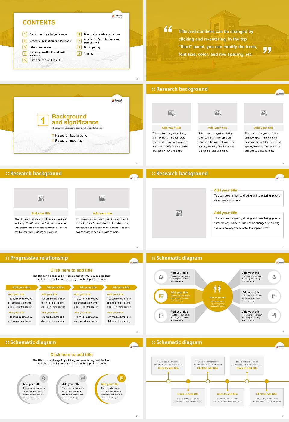 Emmanuel University Graduation Thesis Defense PPT Template16:9 ratio PPT effect preview image2