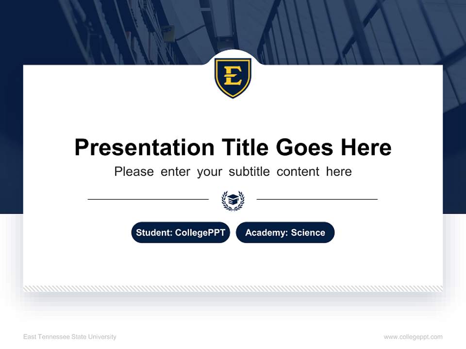 East Tennessee State University National Scholarship Defense PPT Template4:3 ratio PPT effect preview image4