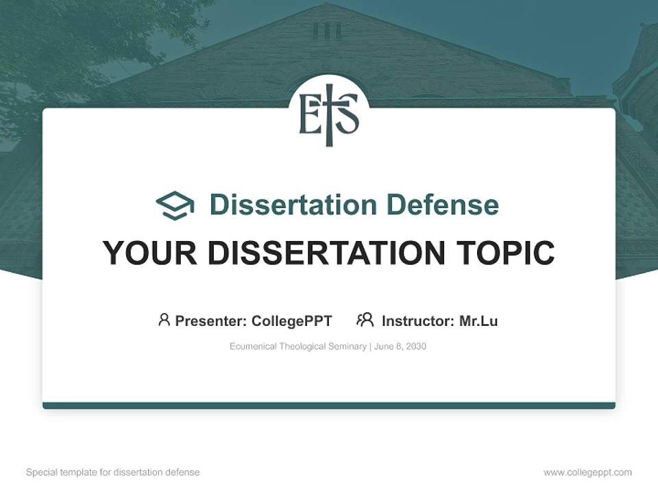 Ecumenical Theological Seminary Graduation Thesis Defense PPT Template4:3 ratio PPT effect preview image7
