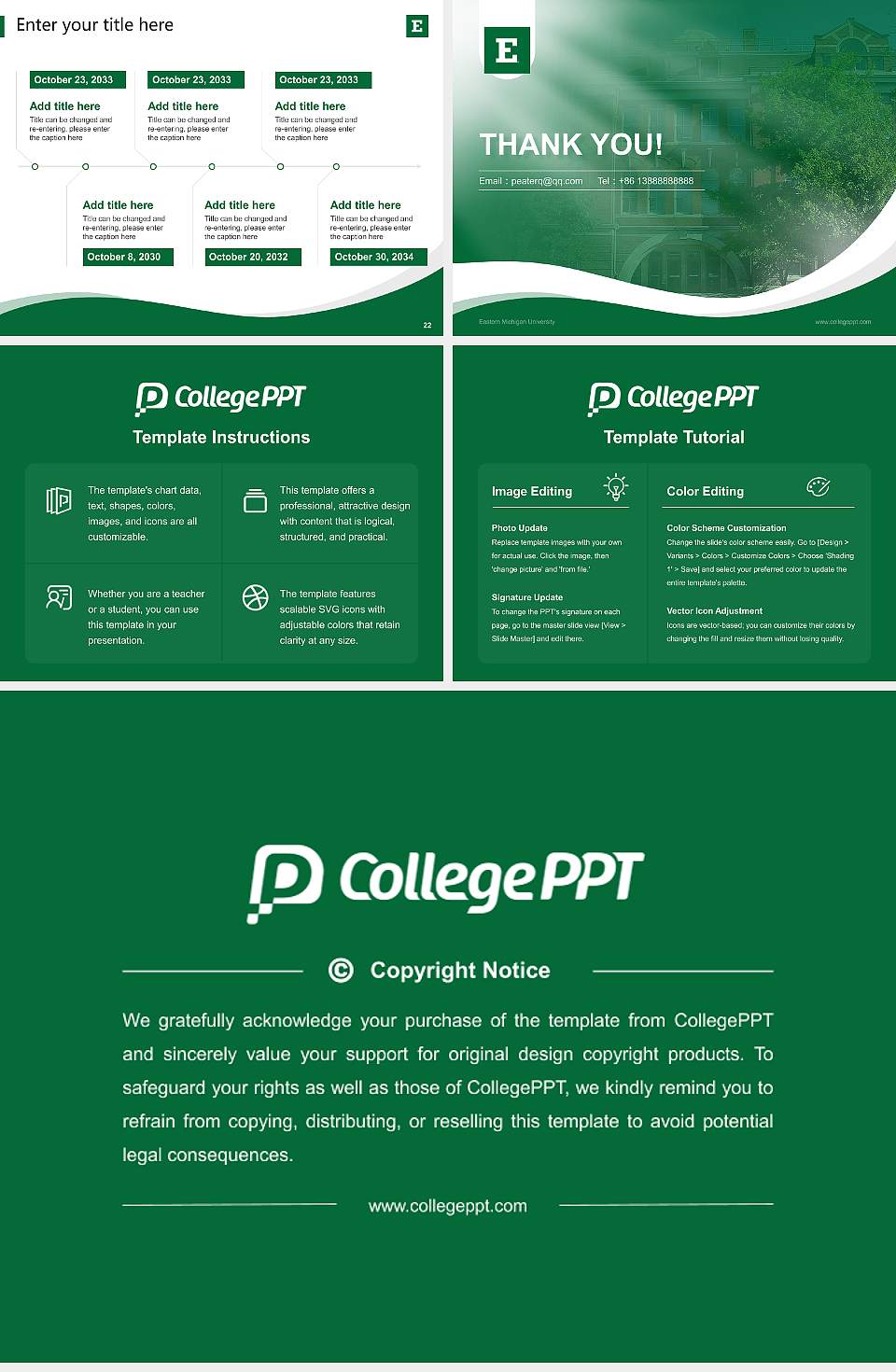 Eastern Michigan University Lecture Sharing and Networking Event PPT Template4:3 ratio PPT effect preview image4