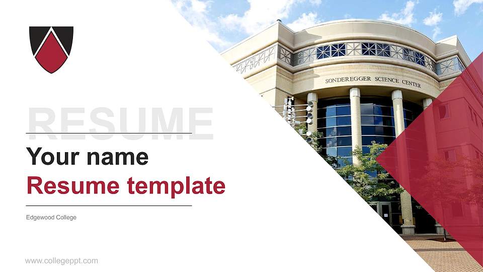 Edgewood College Resume PPT Template16:9 ratio PPT effect preview image