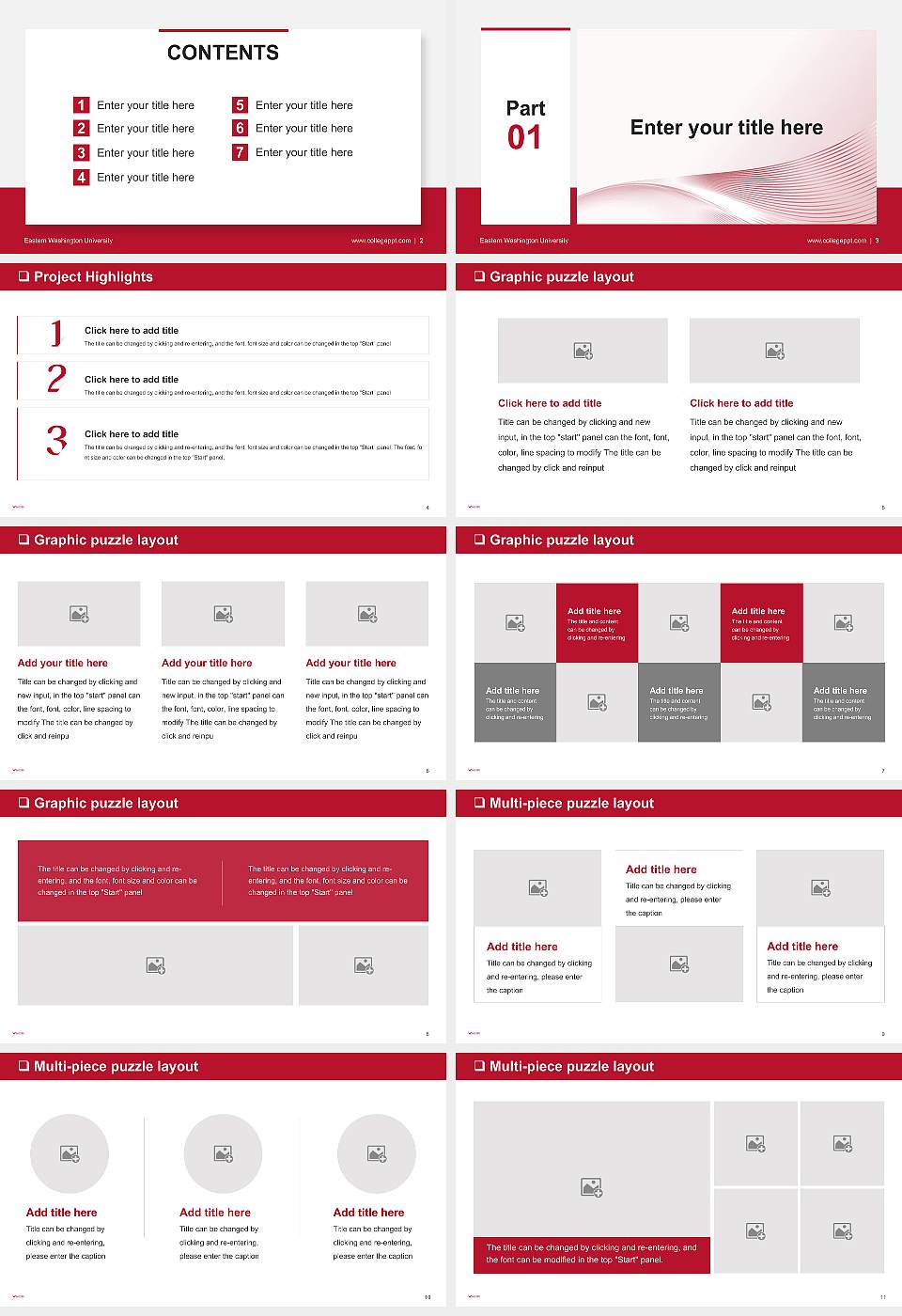 Eastern Washington University General Purpose PPT Template16:9 ratio PPT effect preview image2