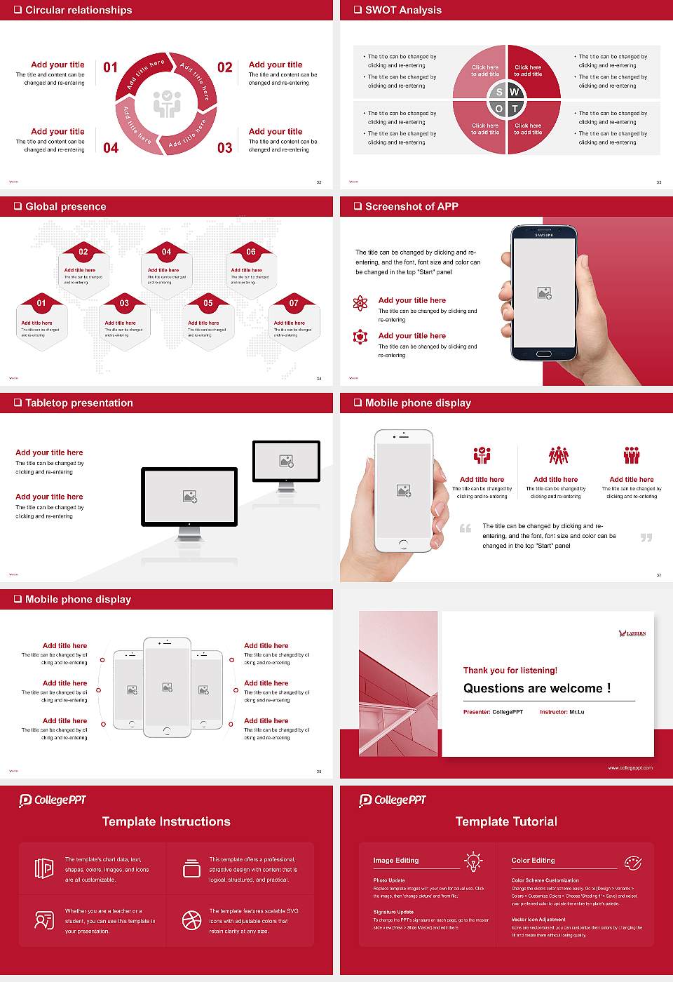 Eastern Washington University General Purpose PPT Template16:9 ratio PPT effect preview image5