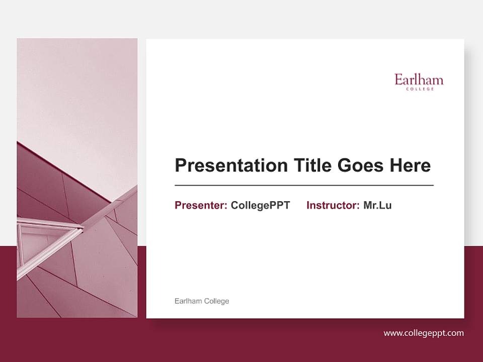 Earlham College General Purpose PPT Template4:3 ratio PPT effect preview image6