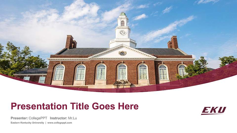Eastern Kentucky University Course/Courseware Creation PPT Template16:9 ratio PPT effect preview image