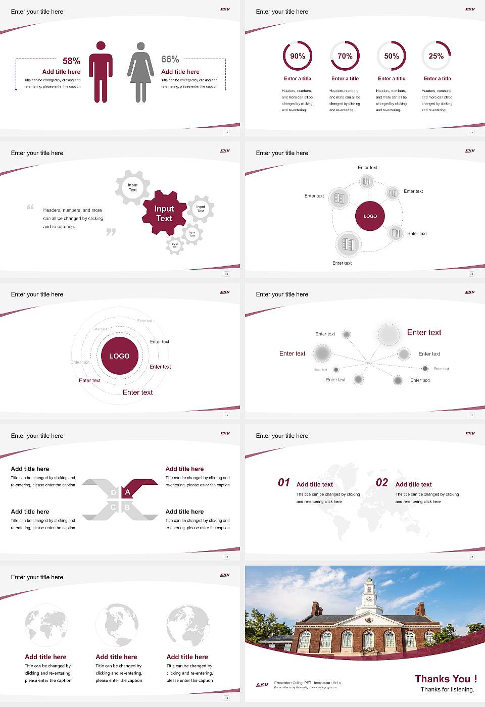 Eastern Kentucky University Course/Courseware Creation PPT Template16:9 ratio PPT effect preview image4
