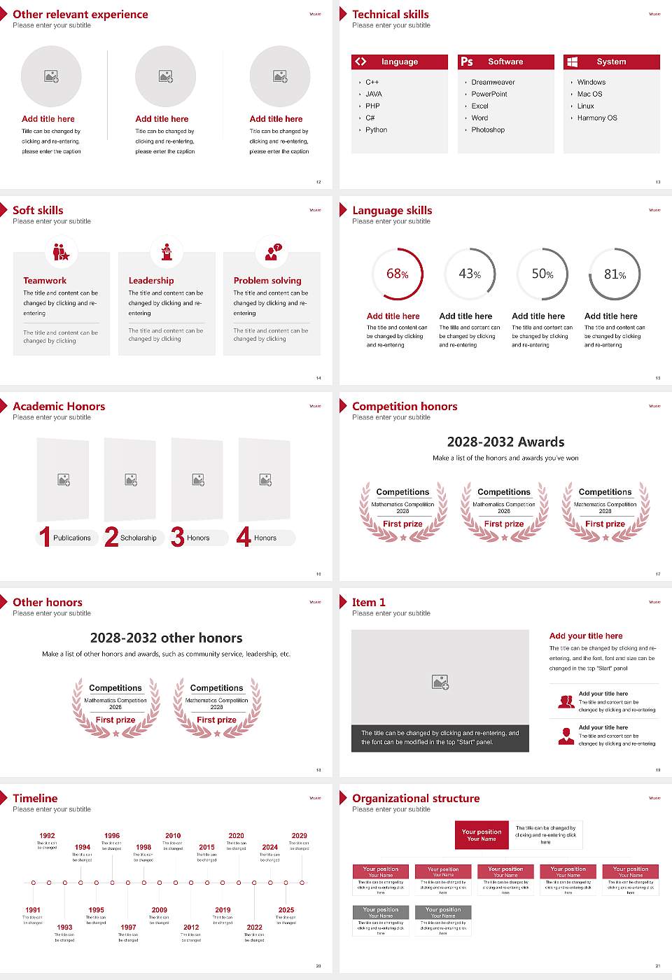 Eastern Washington University Resume PPT Template16:9 ratio PPT effect preview image3
