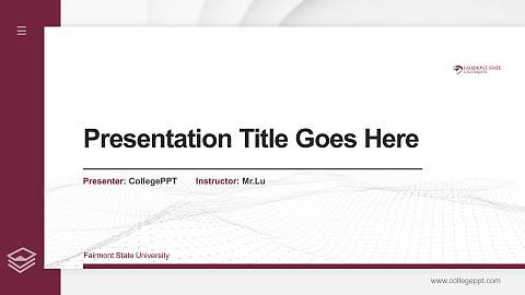Fairmont State University Thesis Proposal/Graduation Defense PPT Template