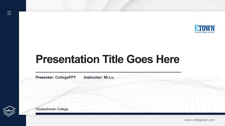 Elizabethtown College Thesis Proposal/Graduation Defense PPT Template16:9 ratio PPT effect preview image