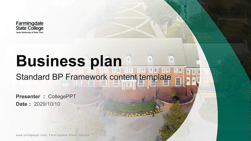 Farmingdale State College Competition/Entrepreneurship Contest PPT Template16:9 ratio PPT effect preview image