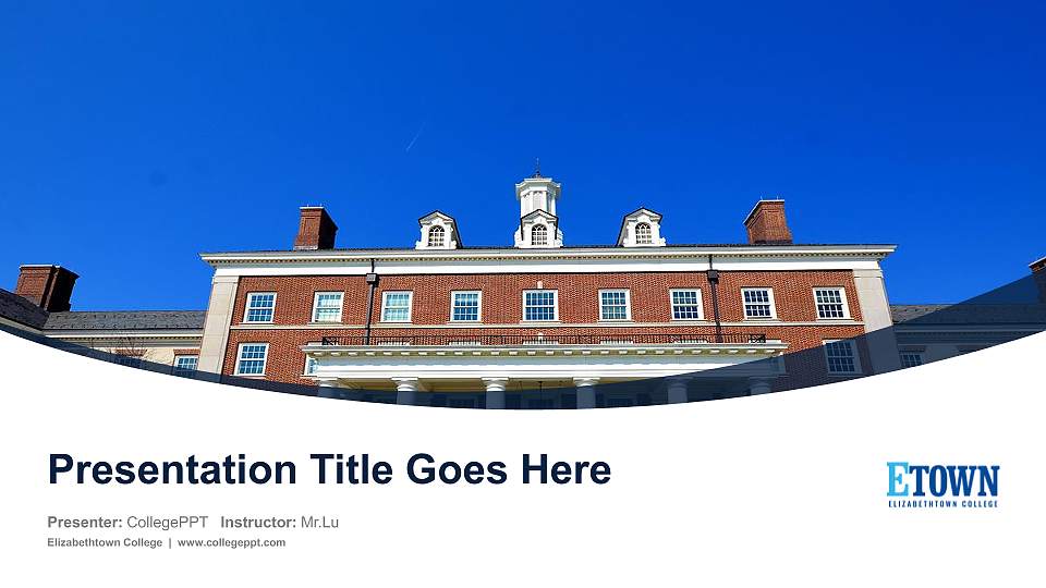 Elizabethtown College Course/Courseware Creation PPT Template16:9 ratio PPT effect preview image