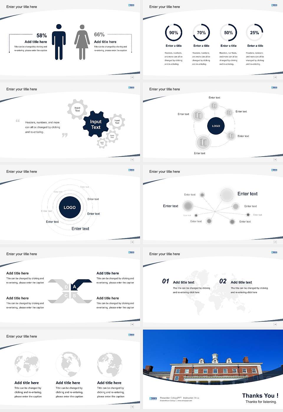 Elizabethtown College Course/Courseware Creation PPT Template16:9 ratio PPT effect preview image4