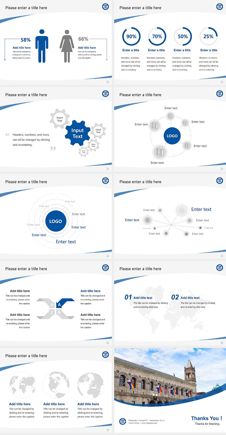 Fisher College Course/Courseware Creation PPT Template4:3 ratio PPT effect preview image4