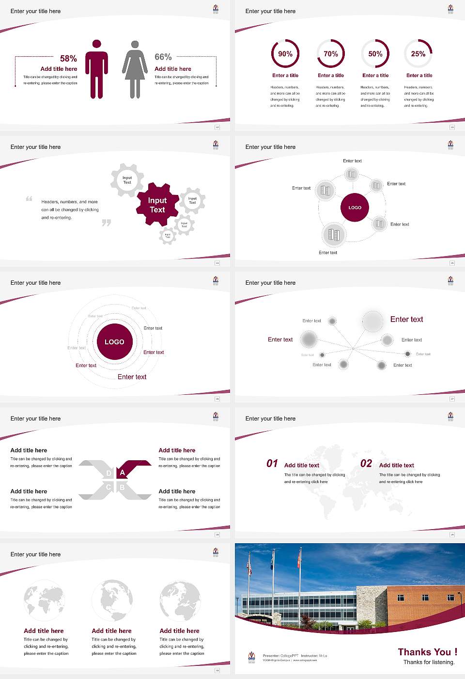 VCOM-Virginia Campus Course/Courseware Creation PPT Template16:9 ratio PPT effect preview image4