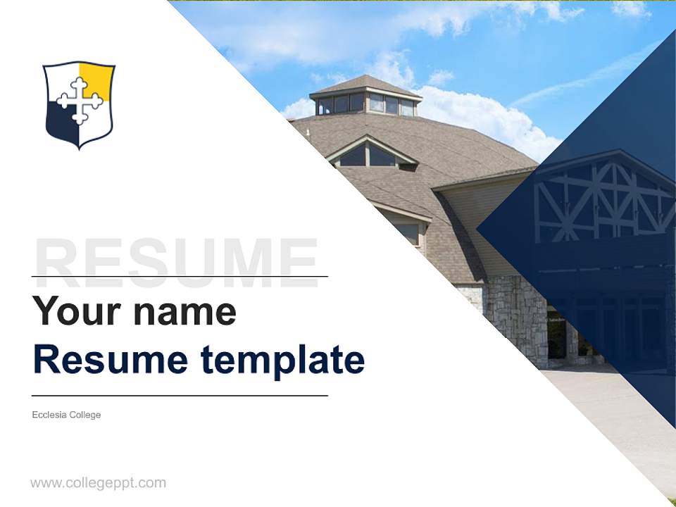 Ecclesia College Resume PPT Template4:3 ratio PPT effect preview image5